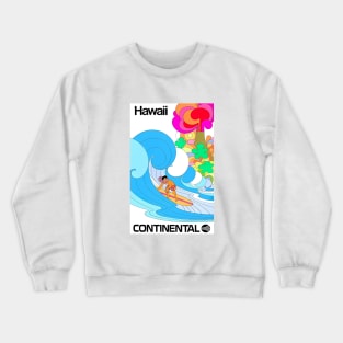 1969 HAWAII Continental Airlines Travel Poster Crewneck Sweatshirt